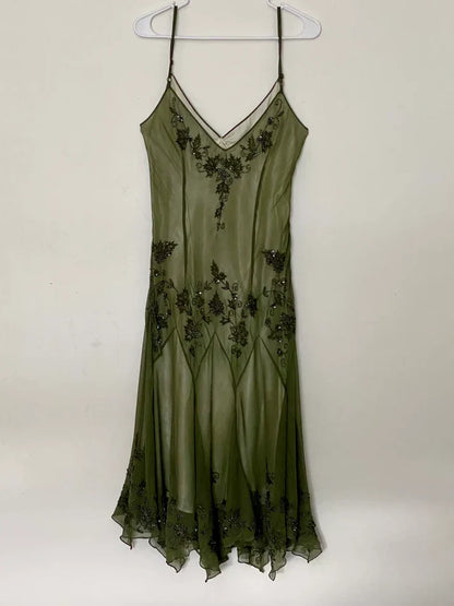 Vintage Beaded Embroidery V-neck Mermaid Prom Dress Party Dress Evening Dress TP4502