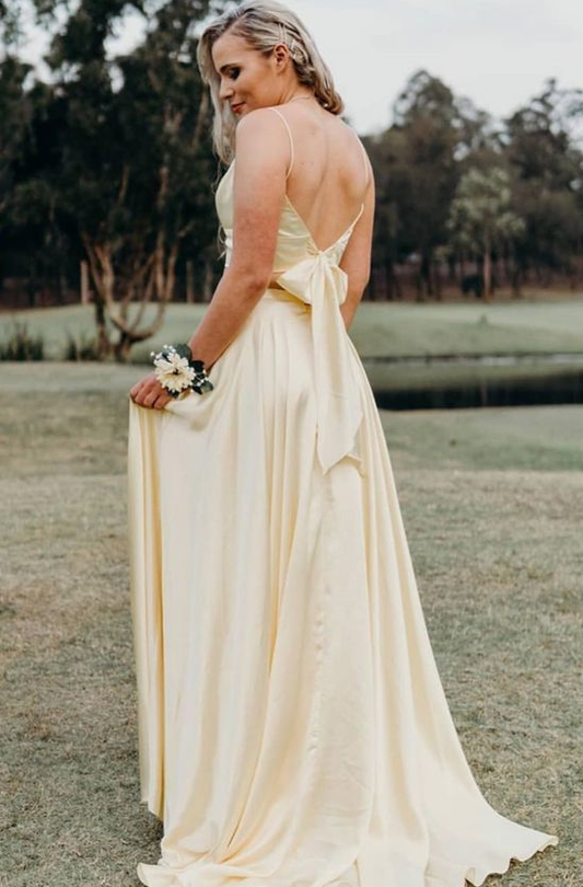 yellow prom dress evening dress P4421