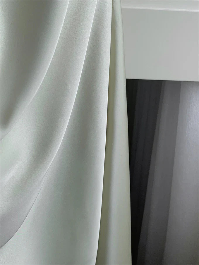 Vestido de fiesta vintage verde salvia con volantes, corte sirena, de satén, largo, para graduación, noche, TP4495
