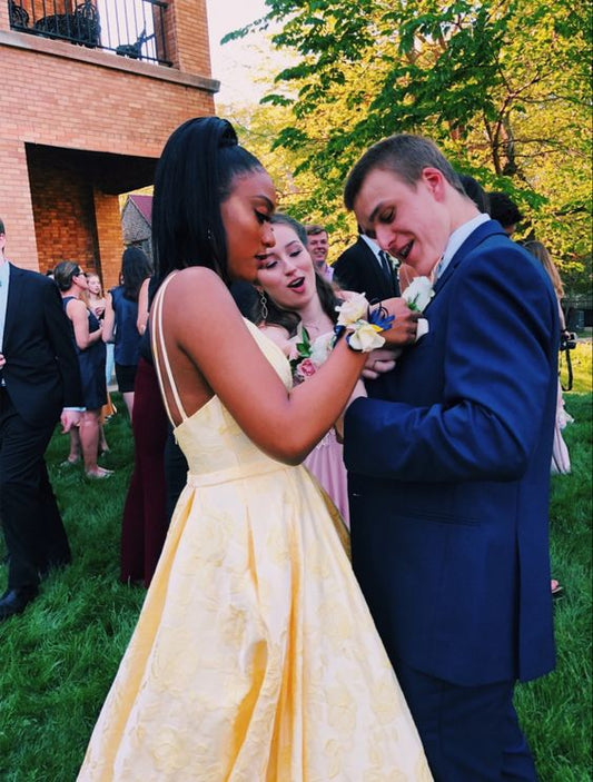 Yellow Prom Dresses,Long Evening Dress Pretty Prom Dresses P7412