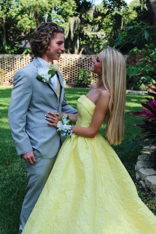 Yellow Prom Dresses,Evening Dress Pretty Prom Dresses P7576