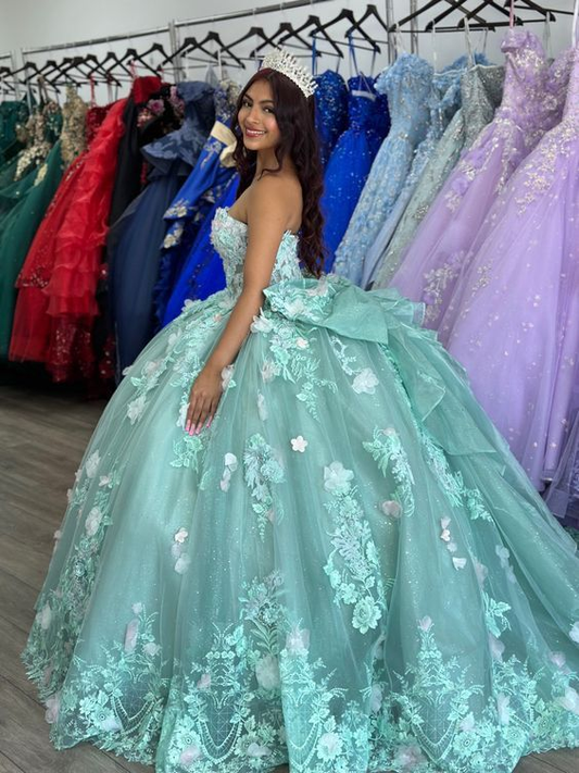 Vestido de quinceañera color salvia, vestido de gala, vestido de dulces 16, vestidos de cumpleaños