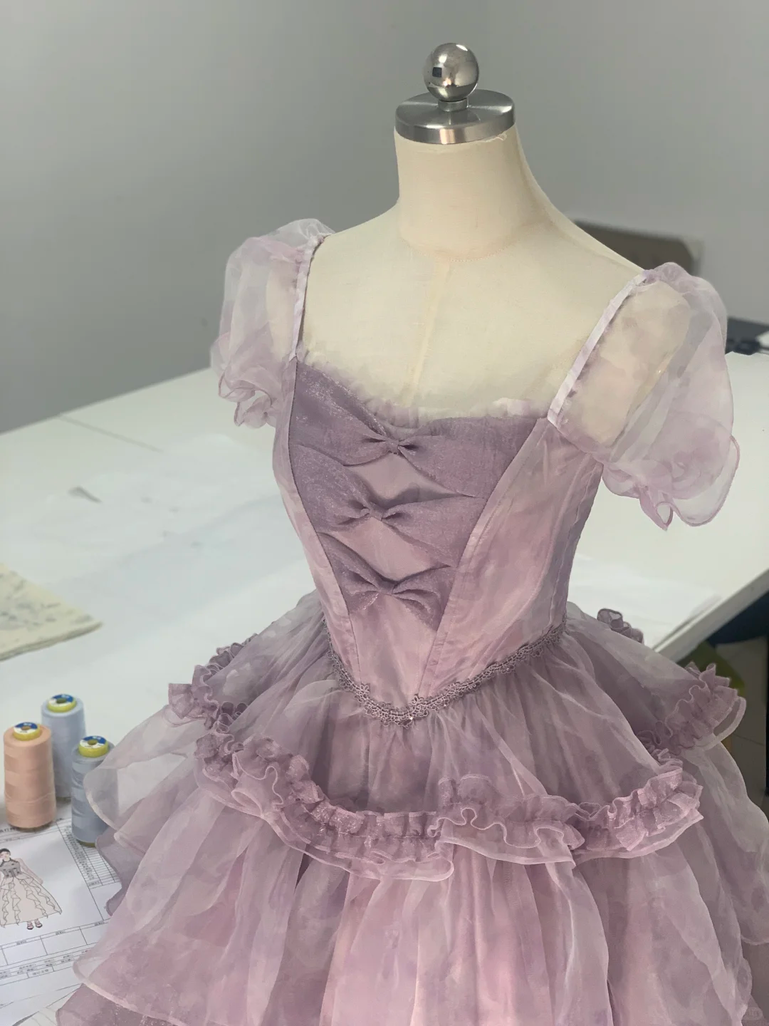 Sweet Lavender Organza Layered A Line Short Birthday Dress Homecoming Dress S891