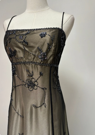 Gorgeous Vintage Ombre Beaded Long Tulle Satin Ball Gown Evening Dress Party Dress gh3429