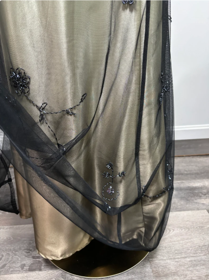 Gorgeous Vintage Ombre Beaded Long Tulle Satin Ball Gown Evening Dress Party Dress gh3429
