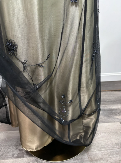 Gorgeous Vintage Ombre Beaded Long Tulle Satin Ball Gown Evening Dress Party Dress gh3429