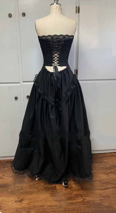 Black vintage fashion off the shoulder formal long satin formal prom dress evening gown gh3472