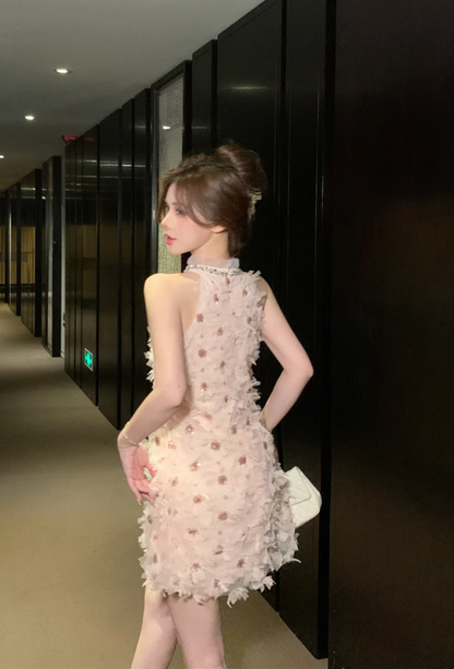 Fashion Pink Sequin Tulle Design A-line Sleeveless Strapless Homecoming Dress TP3697