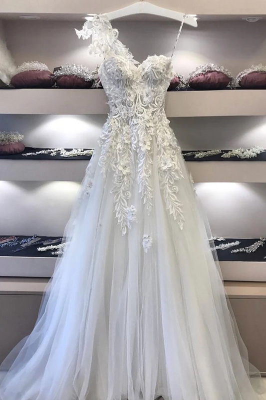 Vestido de fiesta largo blanco con escote en forma de corazón y apliques de encaje, vestidos de noche