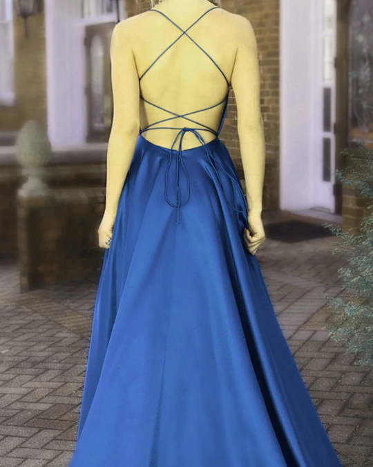 Unique Prom Dresses, dusty pink bridesmaid dresses,long satin bridesmaid dress P3242