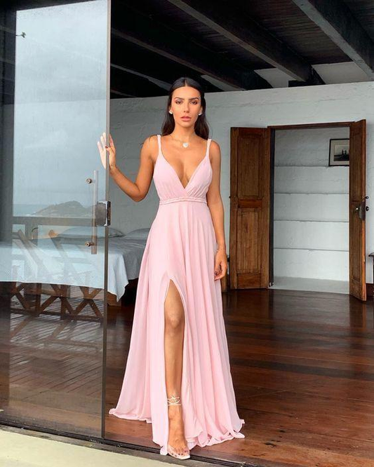 A-Line Long Prom Dress With Split gh1054