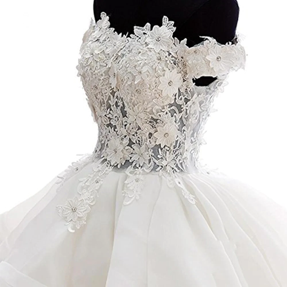 Cute Organza Short Party Dress With Lace Applique, Graduation Dress gh480
