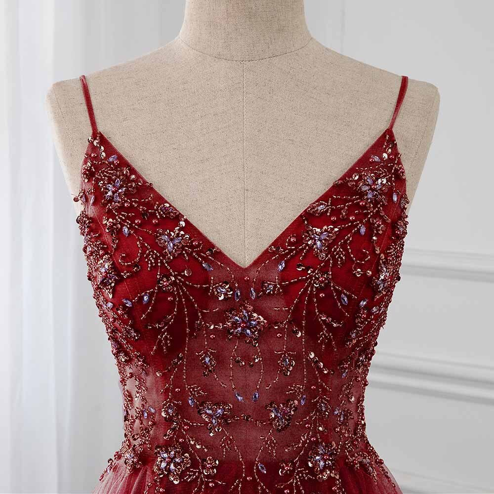 Gorgeous Wine Red Beaded Floor Length Party Dress,Burgundy Junior Prom Dress  gh216