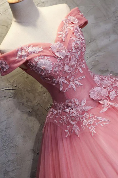 Off The Shoulder Long Ball Gown Lace Princess Prom Dresses Quinceanera Dresses  gh927