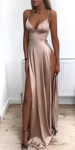 Sexy Long Prom Dress With High Slit, Sweet 16 Dance Dress ,Fashion Winter Formal Dress gh1079