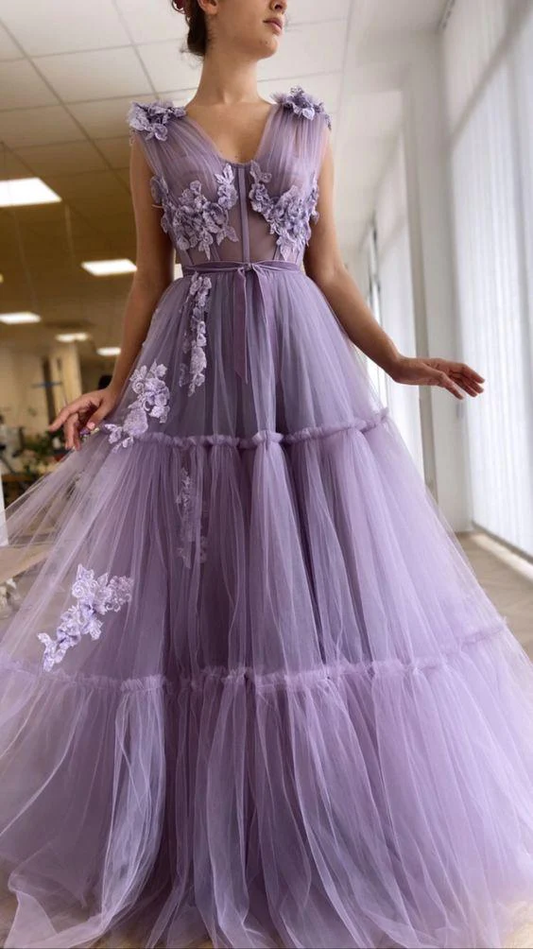 A-line long evening Dress Prom Dresses  gh2107