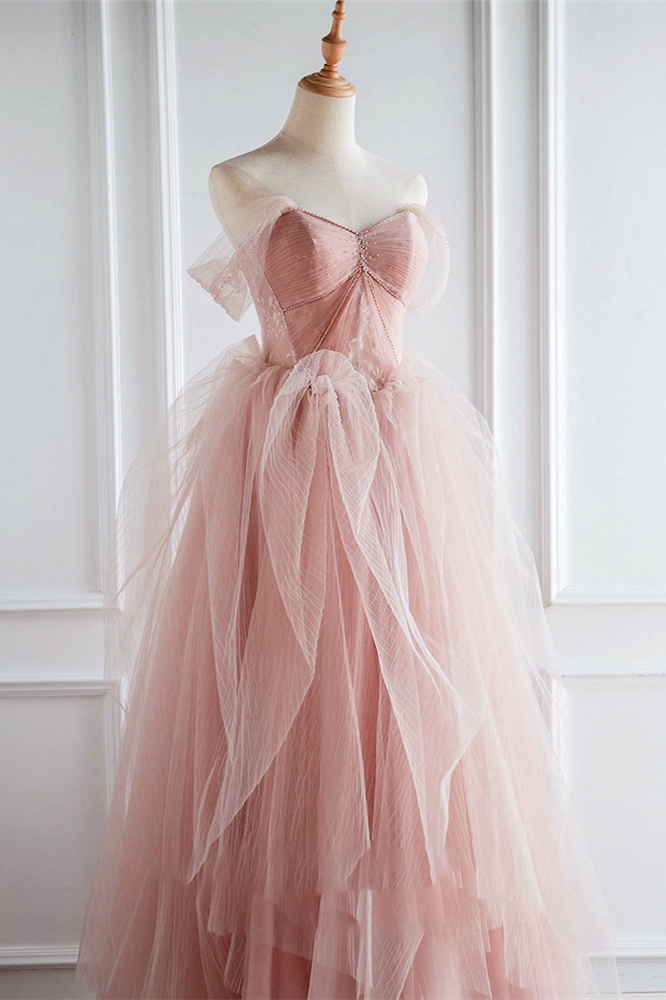 Peach Ball Gown with Off the Shoulder Top  gh2346