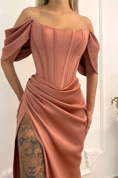 Long Evening Dress Mermaid With Slit Off-the-Shoulder gh2537