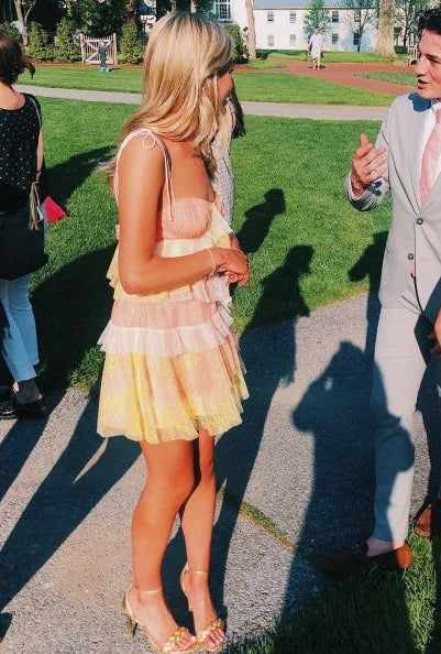 Vestido de fiesta corto con tirantes finos, corte A, para cóctel y regreso a casa, TP4377
