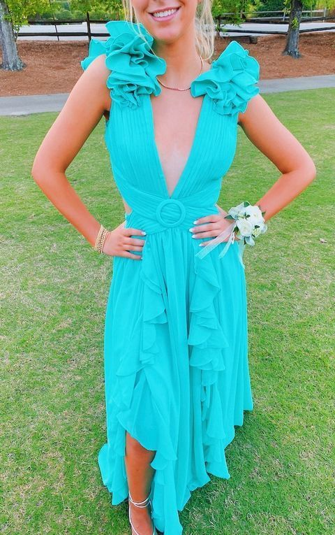 a-line long prom dress , unique prom dress gh2851