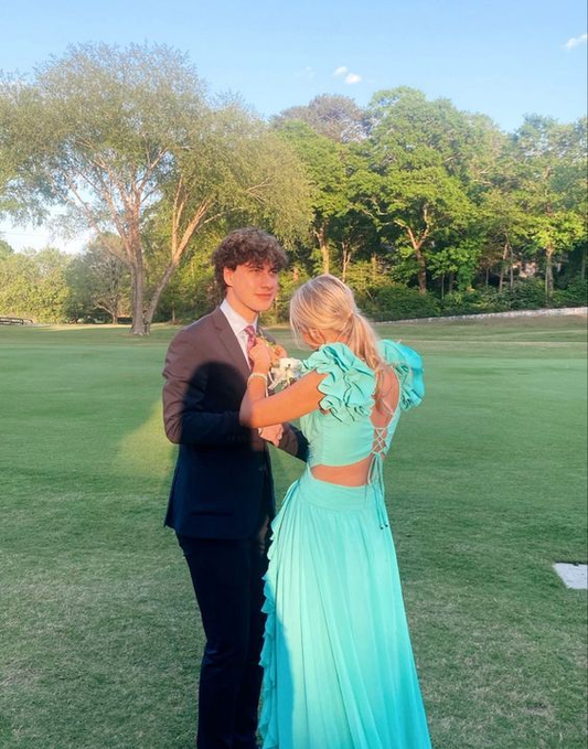 a-line long prom dress , unique prom dress gh2851