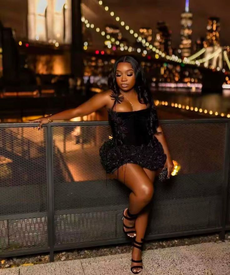 Sexy Black Satin Rose Halter Cocktail Dress Sheath Short Birthday Dress Homecoming Dress S376
