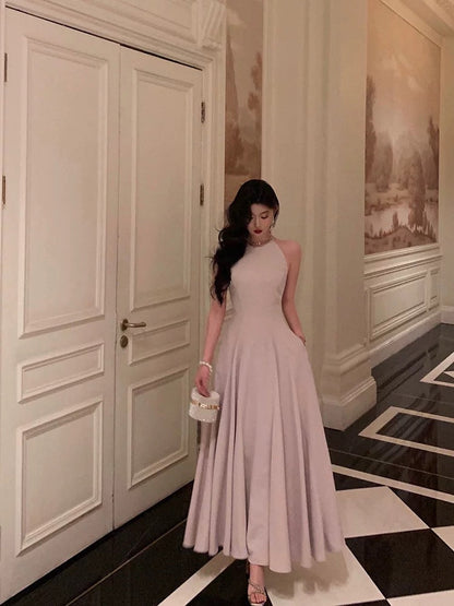 Classy A Line Scoop Neckline Long Light Pink Prom Dresses Birthday Outfits Evening Gown SD1024