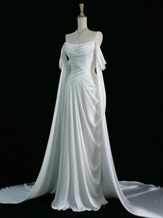 Luxury Satin Prom Dresses Wedding Evening Gown Party Dress