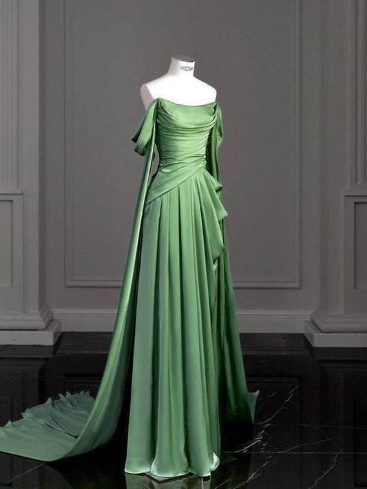 Luxury Satin Prom Dresses Wedding Evening Gown Party Dress