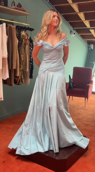 Classy Mermaid Off The Shoulder Light Blue Evening Dress Prom Birthday Dresses