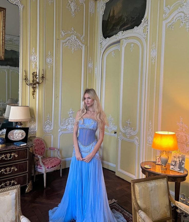 Sexy A Line Off The Shoulder Maxi Long Party Light Blue Chiffon Prom Dresses Evening Dress SD2383