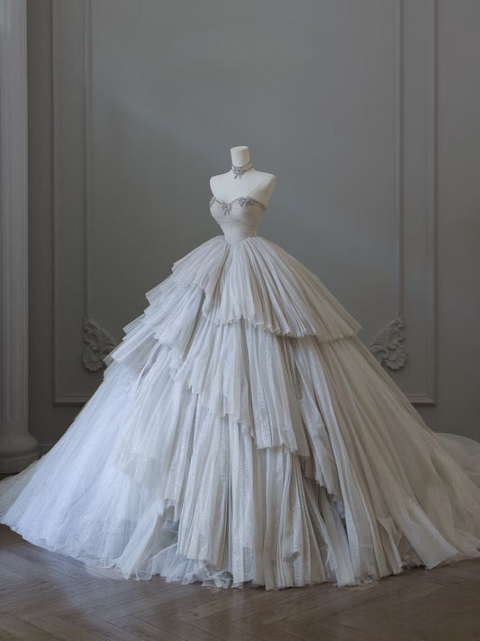 Timeless Ball Gown Sweetheart Tulle Long Wedding Dresses Bridal Dress SD2481