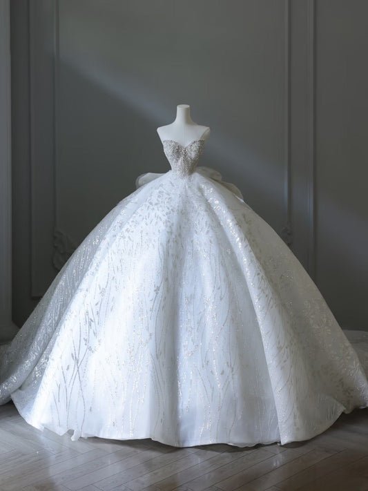 Timeless Ball Gown Sweetheart Neckline Sequin Sleeveless Wedding Dress Bridal Dresses SD2502