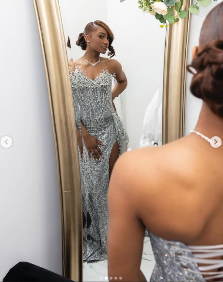 Hermoso vestido largo de sirena sin tirantes, con abertura y lentejuelas plateadas, para fiesta de cumpleaños, graduación, D2572