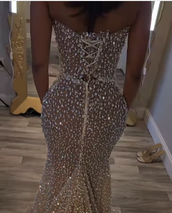 Hermoso vestido de sirena con lentejuelas negras para niña negra, vestido de fiesta para cumpleaños número 23, atuendos de cumpleaños para mujer D2584