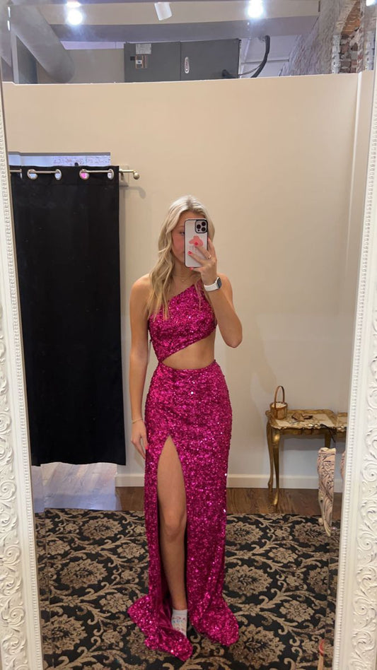 Vestido de sirena con lentejuelas y un hombro para cumpleaños número 23, vestido de fiesta, atuendos de cumpleaños para mujer D2672