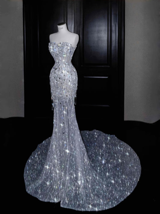 Gorgeous Mermaid Sweetheart Sequin Long Prom Dress Party Dress Graduation Dresses DP2724