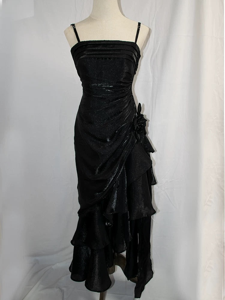 Spaghetti Straps Satin Long Party Dresses Woman Dress Elegant Party