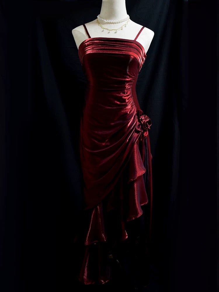 Spaghetti Straps Satin Long Party Dresses Woman Dress Elegant Party