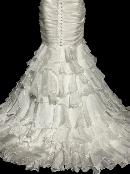 Classy Mermaid Sweetheart Tulle Ivory Long Wedding Dress Bridal Dresses SD2946