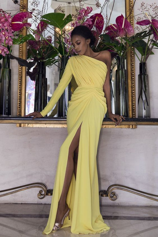 simple prom dresses long prom dresses, yellow prom dress SH461