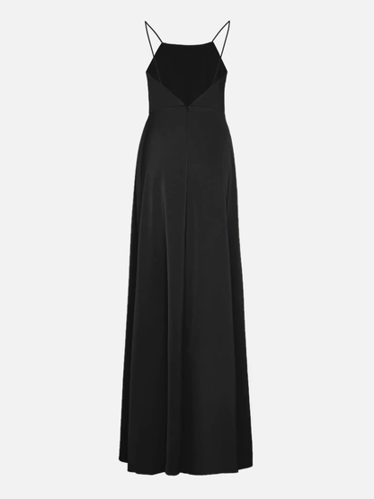 Spaghetti-Straps Mermaid Ruffles Black Prom Dress SH528