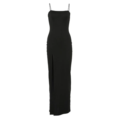 Spaghetti-Straps Mermaid Black Prom Dress SH536