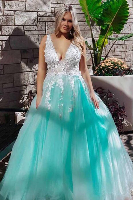 Vestido de fiesta con apliques de encaje turquesa, vestido de quinceañera