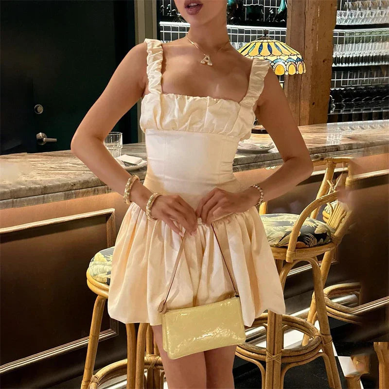 Cute A Line Straps Corset Ivory Satin Short Homecoming Dress Birthday Dress SH1922