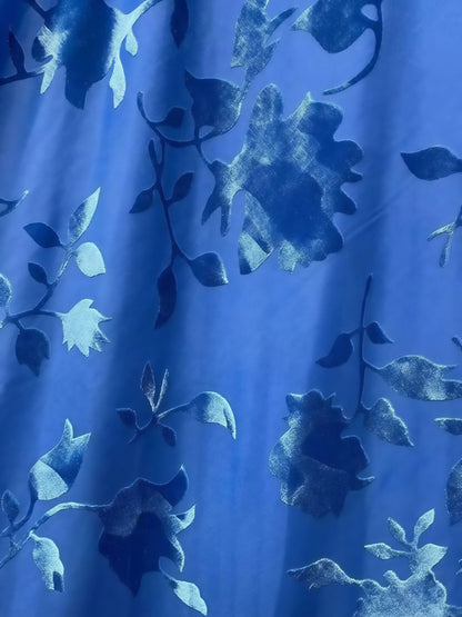 Spaghetti Straps Floral Blue Party Dress, Mermaid Summer Dance Dress, AST1749
