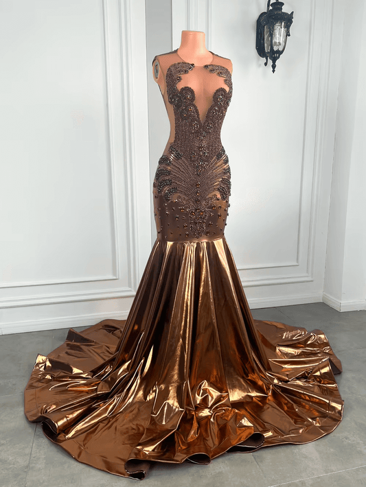 Vestidos de fiesta de sirena de lujo, vestidos de gala de cuero negro para niñas, vestidos formales
