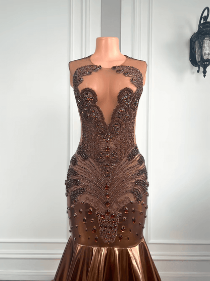 Vestidos de fiesta de sirena de lujo, vestidos de gala de cuero negro para niñas, vestidos formales