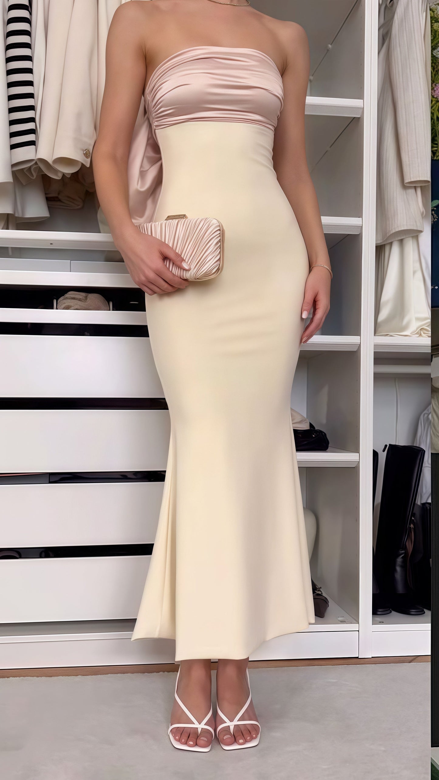 Strapless Bodycon Party Dress, Ankle Length Long Prom Dress,AST1805