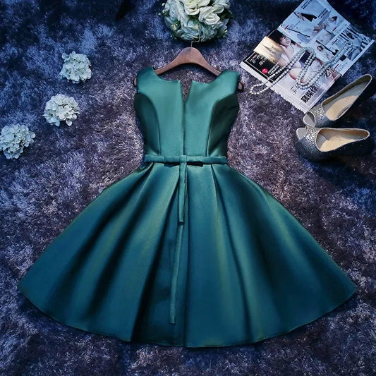 Simple Satin Hoco Dress Short Homecoming Dresses SH139